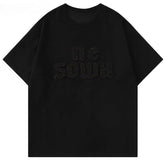 Embroidery Flame Burning Print T-Shirt